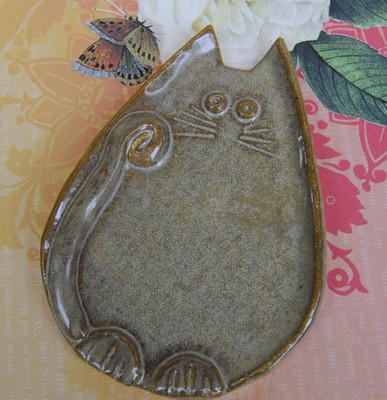 Kitchen cat spoon rest countertop  handmade ...