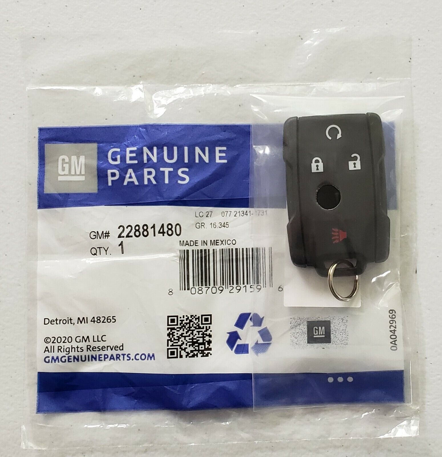 2014-2020 GMC Chevrolet Keyless Remote Entry Key Fob GM 22881480 OEM