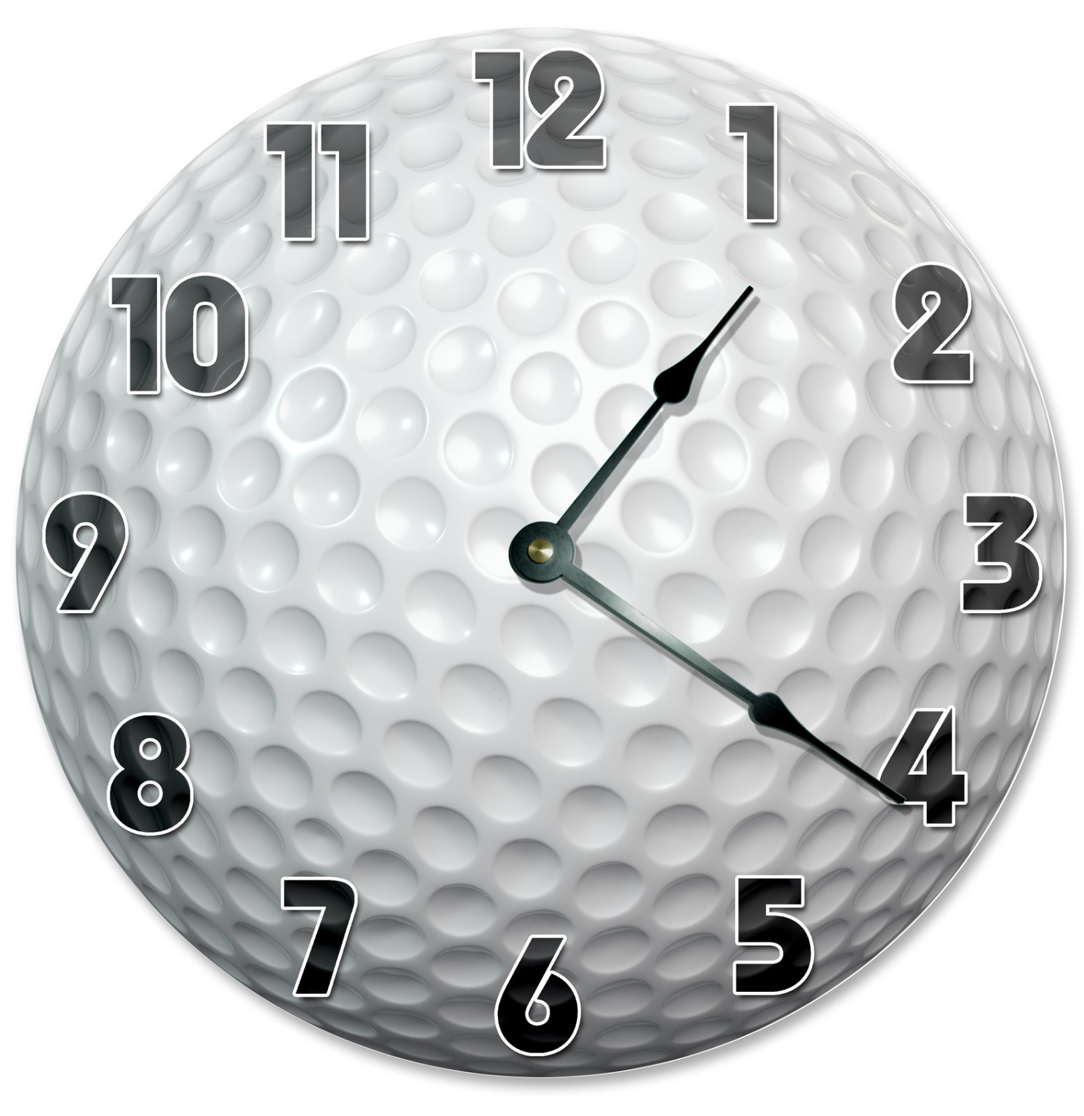GOLF BALL CLOCK Large 10.5 inch Round Wall Clock GOLFER, GOLFING SPORT