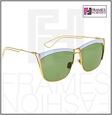 Pre-owned Dior Christian  So Electric Gold White Metal Green Mirrored Sunglasses Soelectric