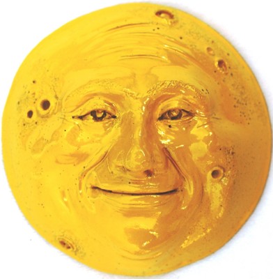 Yellow Enameled Handmade Full Moon Indoor Outdoor ...