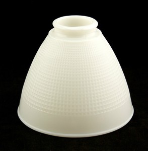 Shade 6 Corning milk Waffle  Diffuser lamp  Milk  Pattern glass Lamp Glass corning Diam shade 5 Vintage