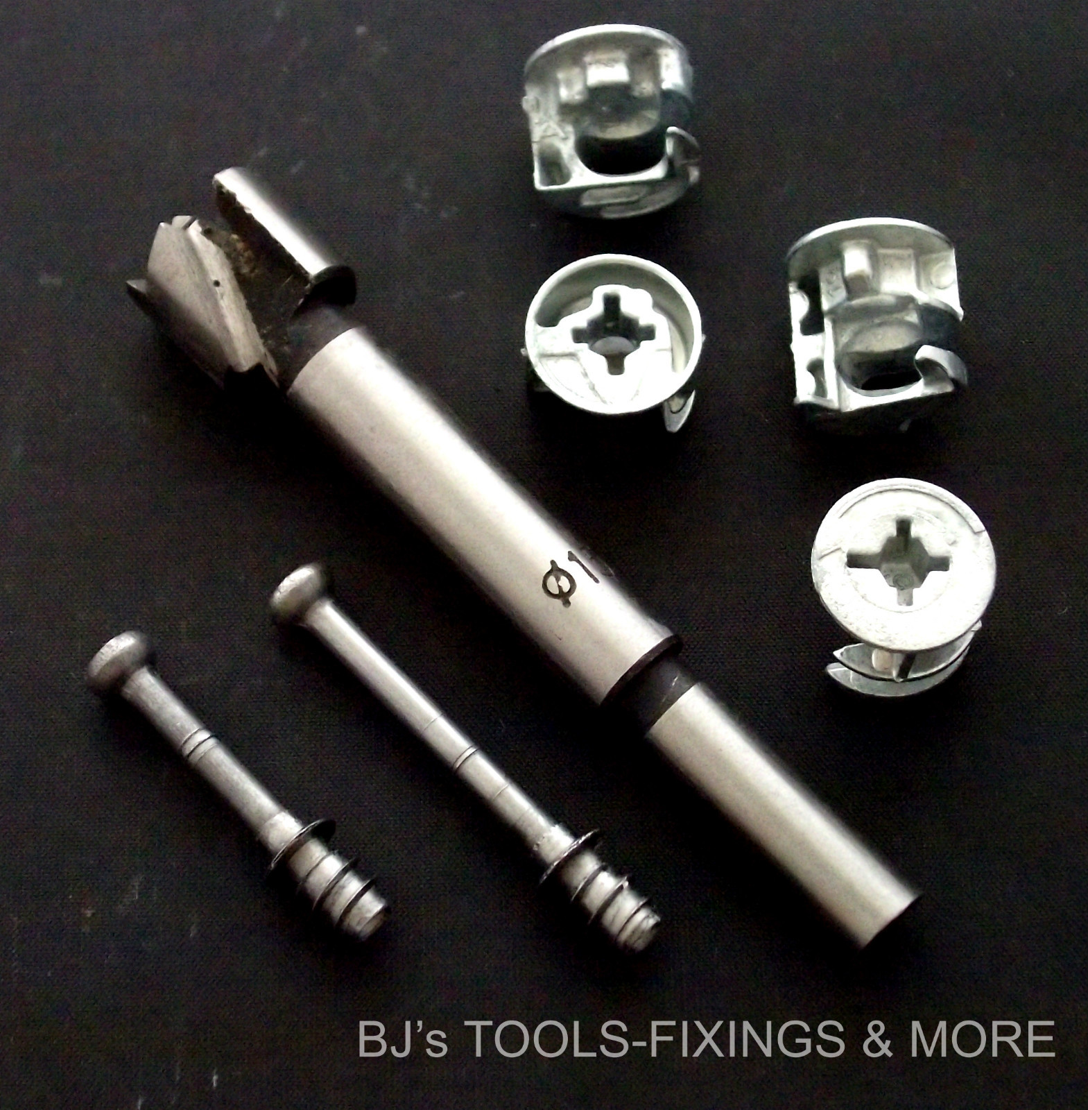 CAM LOCKS & DOWELS + CAM HOLE CUTTER 2 CAM LOCK DEPTHS 2 DOWEL LENGTHS