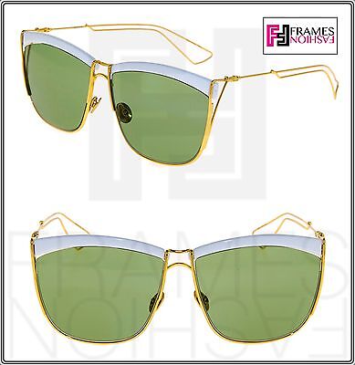 Pre-owned Dior Christian  So Electric Gold White Metal Green Mirrored Sunglasses Soelectric