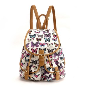 ... Butterfly Canvas Backpack Rucksack School bag College Shoulder Bag