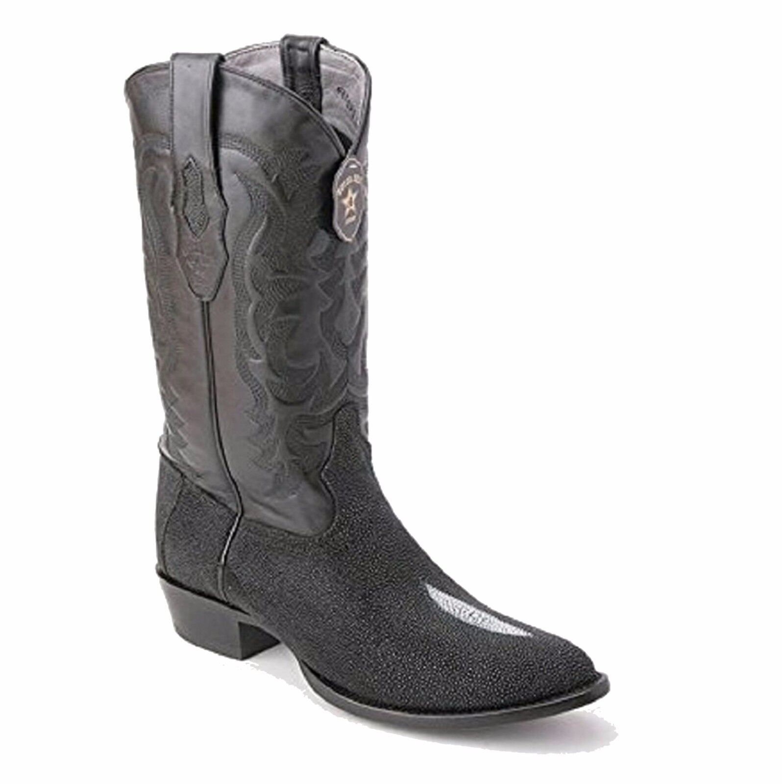 Pre-owned Los Altos Boots Los Altos, Western, Cowboys Men Exotic Stingray, H-65 Round Toe Boots, See Note In Black 651205