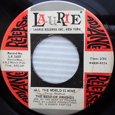 BEST OF FRIENDS all the world is mine Melodies 1968 psych POP promo 45 (The Best Friend Of Mine)