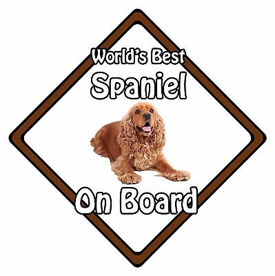 Non Personalised Dog On Board Car Safety Sign - World's Best Cocker (Best House Guard Dog)