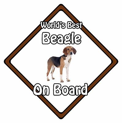 Non Personalised Dog On Board Car Safety Sign - World's Best Beagle On