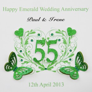 Personalised Handmade Emerald Wedding Anniversary Card (55 years) | eBay