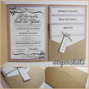 Classic pocketfold wedding invitations