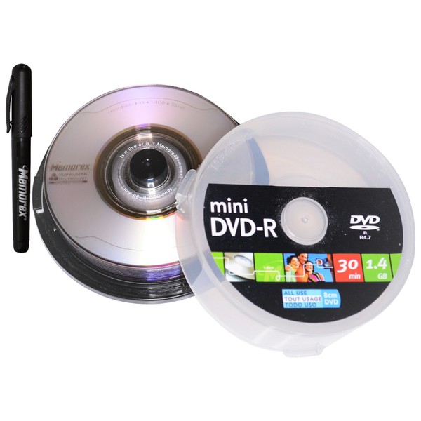 10 Memorex Duralayer Mini 8cm DVDR x4 Camcorder Blank Media Disc 1.4Gb 30min eBay