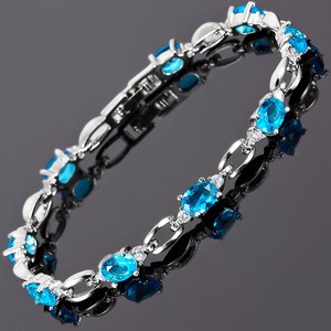 Sale-Charming-Aquamarine-Topaz-White-Gold-Gp-Tennis-Bracelet-Fashion ...