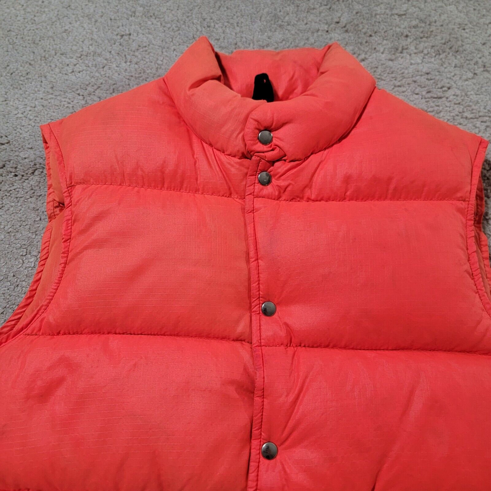 Vintage Woolrich Goose Down Puffer Vest Insulated Orange Mens Medium Snap 