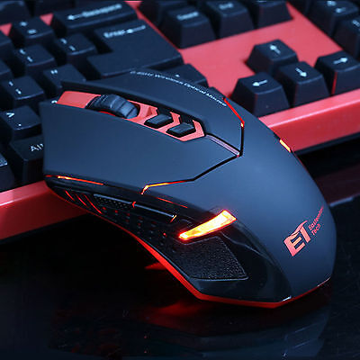 ET X-08 2.4Ghz 2000DPI PC Laptop Professional Wireless Gaming Mouse Mice Red LED