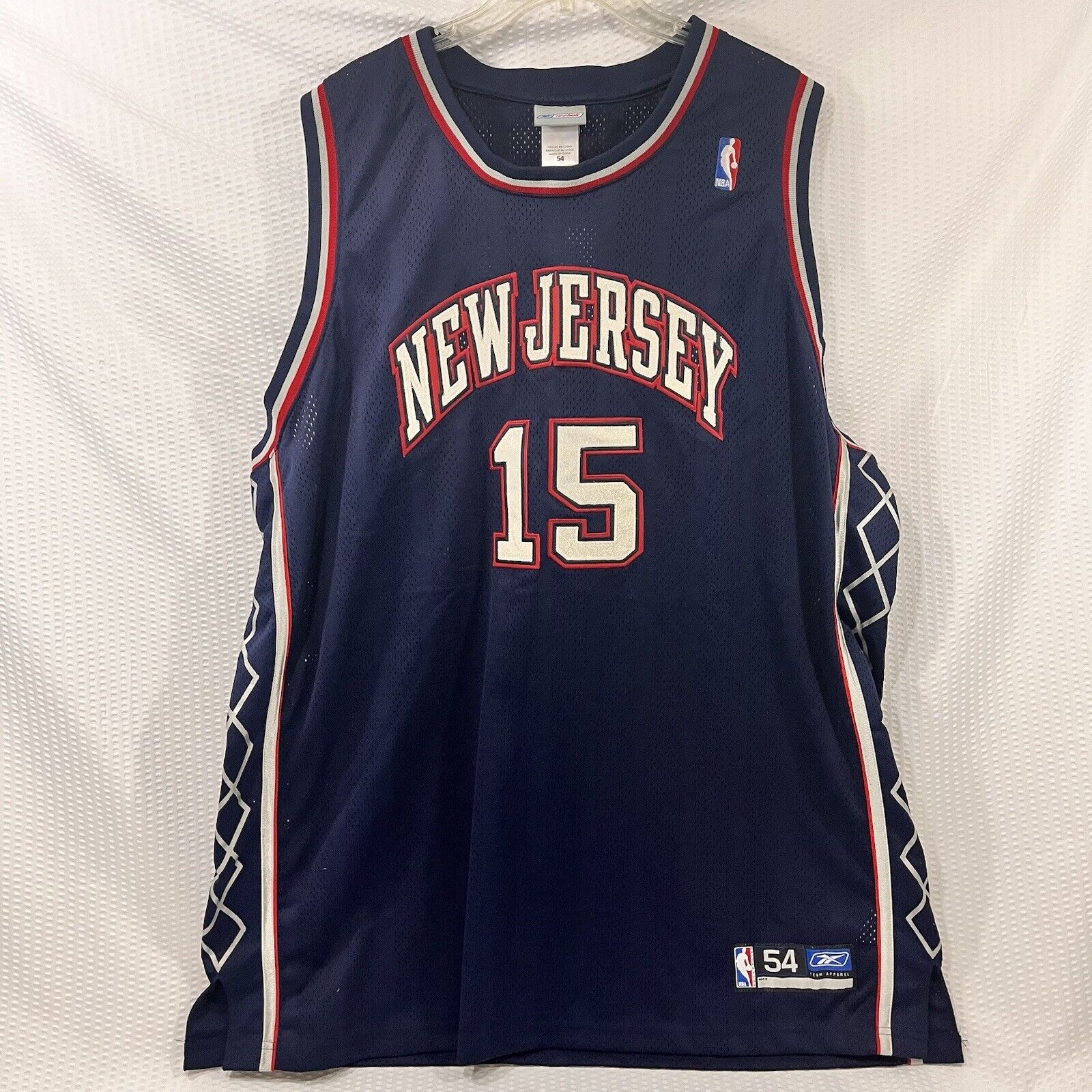 Authentic Vince Carter New Jersey Nets NBA Jersey Size 54 Reebok New With Tags