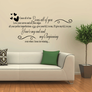 ... -All-Of-Me-Love-Song-Music-Lyrics-Quote-Sticker-Wall-Art-Vinyl-SQ7