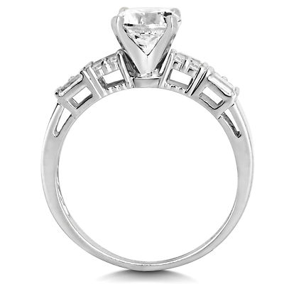 Pre-owned White Star Jewels 14k Solid White Gold Cz Cubic Zirconia Solitaire Engagement Ring 1.0 Ct. In White/colorless