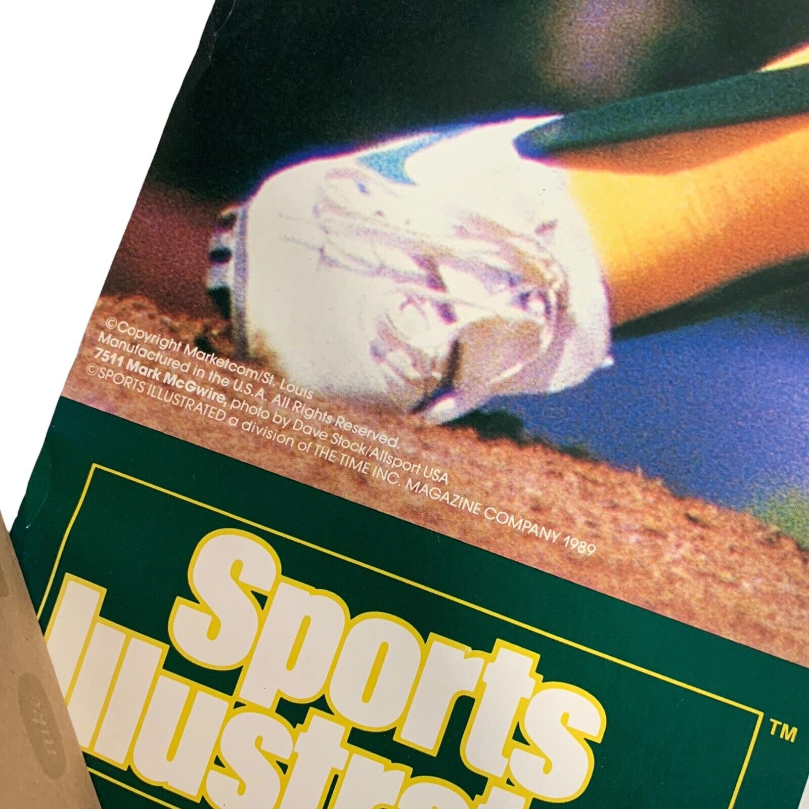 Vintage 80s MLB Baseball Oakland Athletics Mark McGwire 1989 Poster 23 x 35