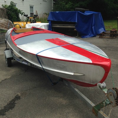 1947 Vintage Original Feather Craft Aluminum 12' Runabout Outboard boat