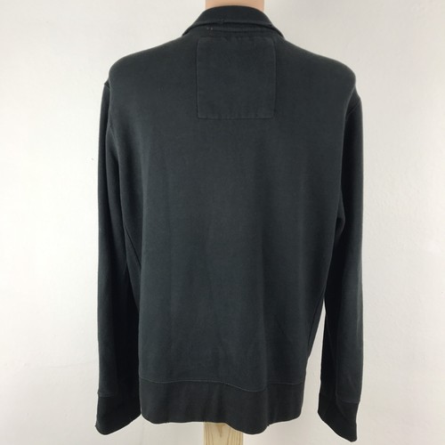 AMERICAN EAGLE Full Zip Up and Collar Black Fleece Sweatshirt Adult Size XL
