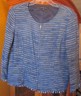 Pre-owned York Nublm Lafayette 148  $498 Blue Women's Jacket Blazer Stripes