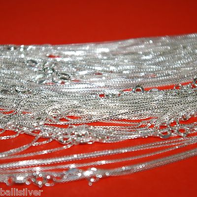 Pre-owned Ballisilver 50 Pieces 20" 50cm Italian Sterling Silver 925 1mm Box 015 Chain Necklaces Lot In Dark Gray