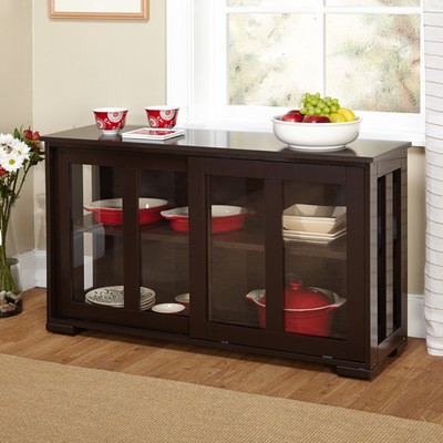 Acrylic Sliding Door Stackable Cabinet Buffet Sideboard ...
