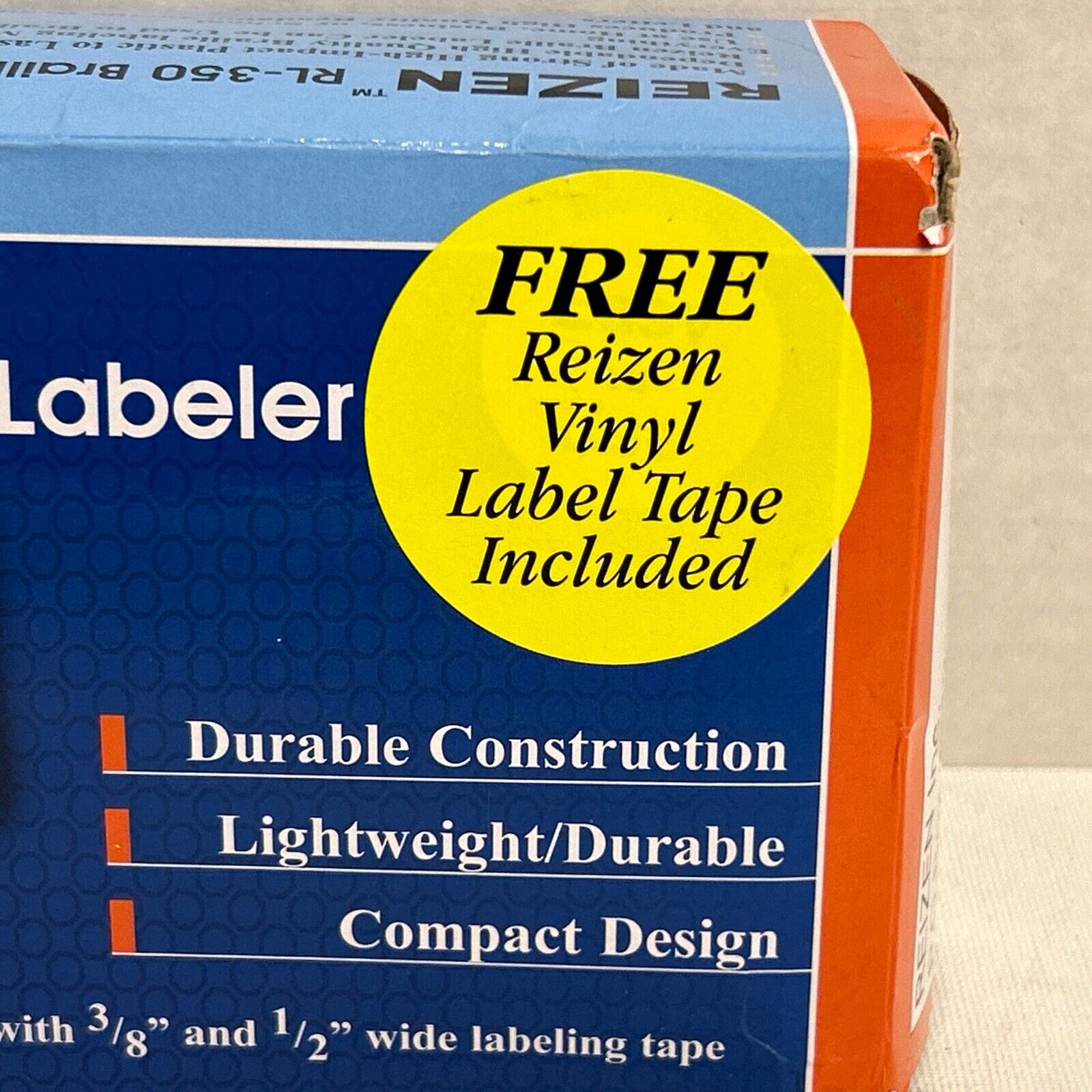 Reizen RL-350 Braille Labeler Label Maker plus Vinyl Label Tape Roll Lightweight