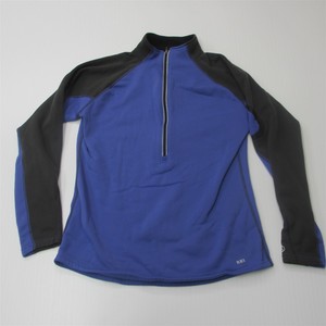 REI-Womens-1-2-Zip-Up-Athletic-Sweat-Pullover-Blue-Gray-Size-L