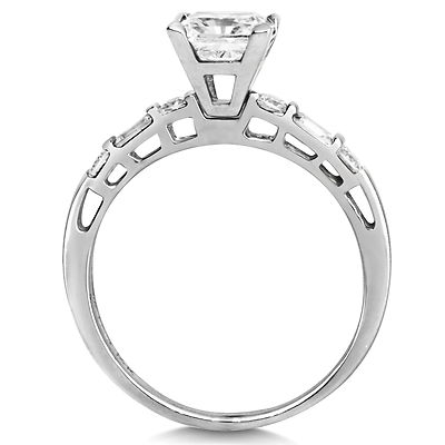 Pre-owned White Star Jewels 14k Solid White Gold Cz Cubic Zirconia Solitaire Engagement Ring 1.25 Ct. In White/colorless