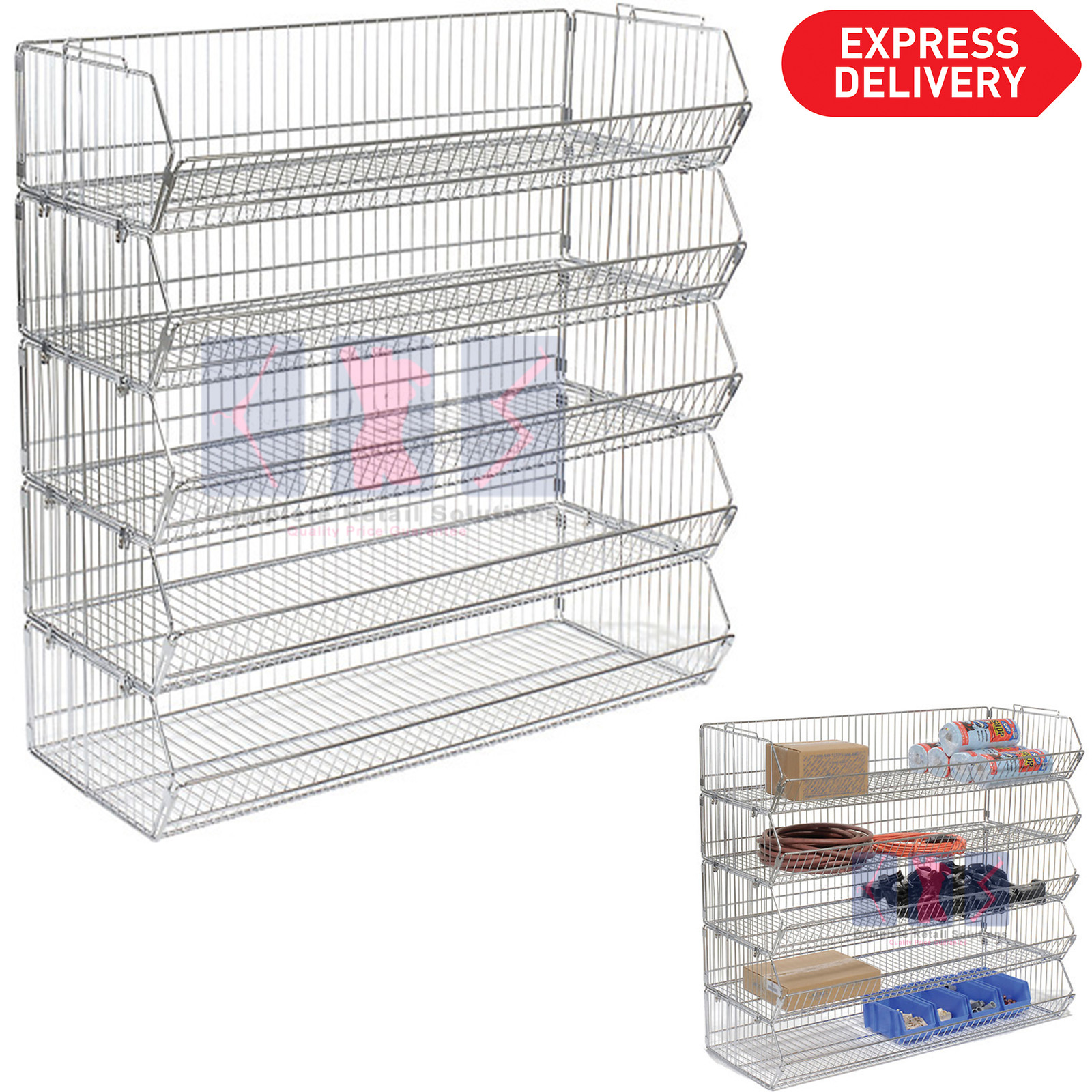 Professional Stackable Wire Storage Bin Rack Veg Fruit Basket for