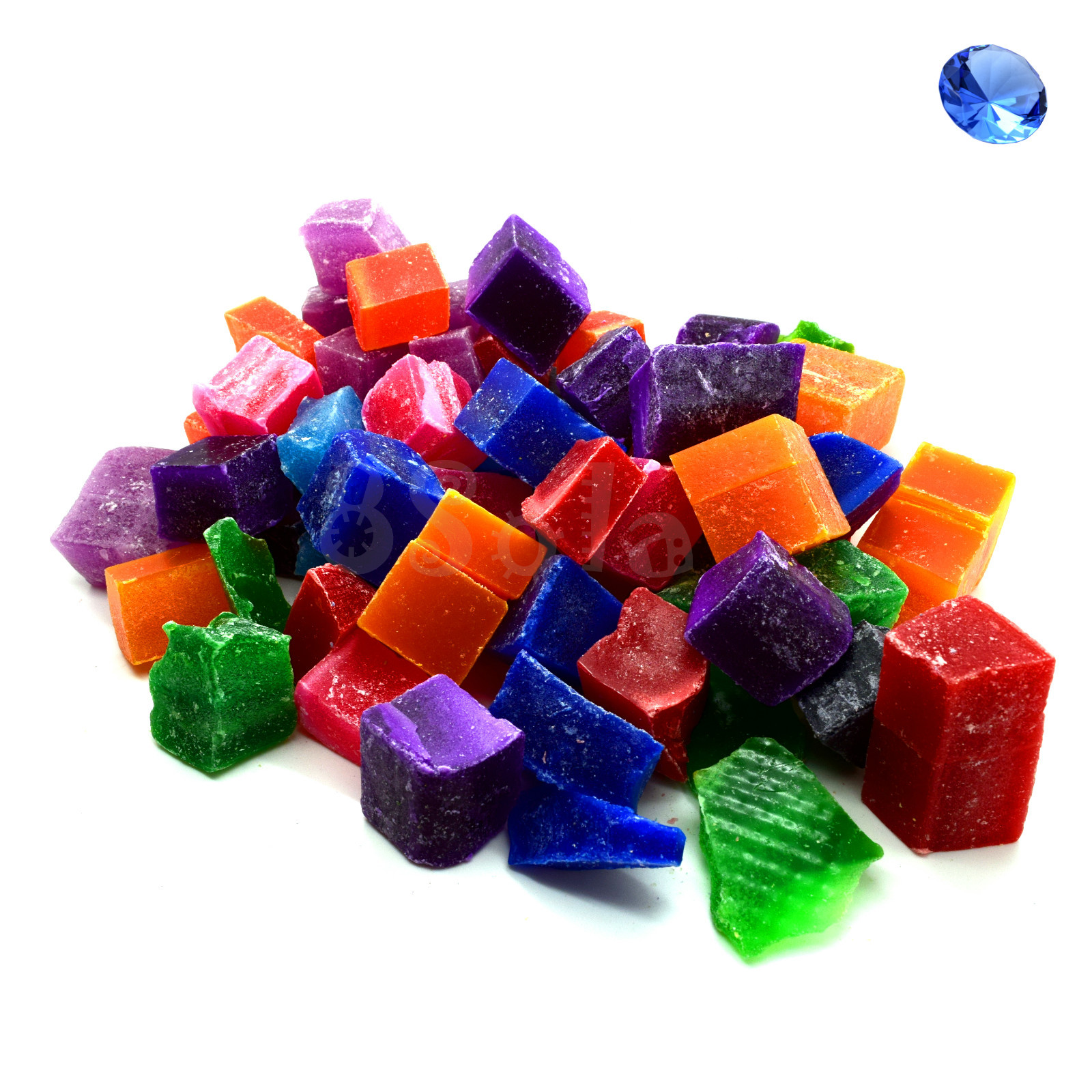 18 Colours of Pre Coloured Paraffin Wax Cubes for Candle Making 100 g