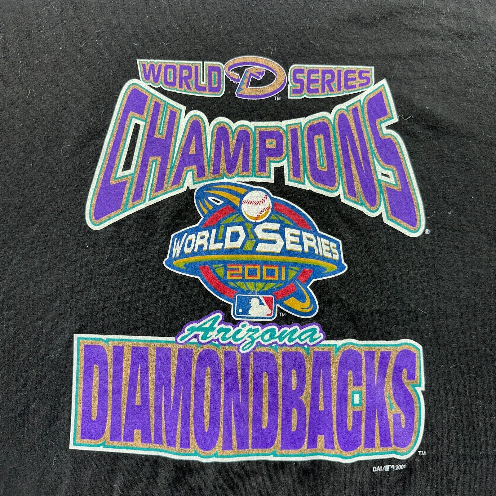 VTG Arizona Diamondbacks Shirt Mens 2XL Black World Series Champs MLB 90s