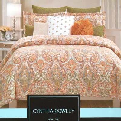 PAISLEY MOROCCAN QUEEN DUVET COVER 3pc SET CYNTHIA ROWLEY
