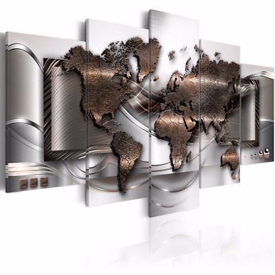 5pcs/Set World Map Large Modern Art Canvas Print Art Picture Home Wall Decor