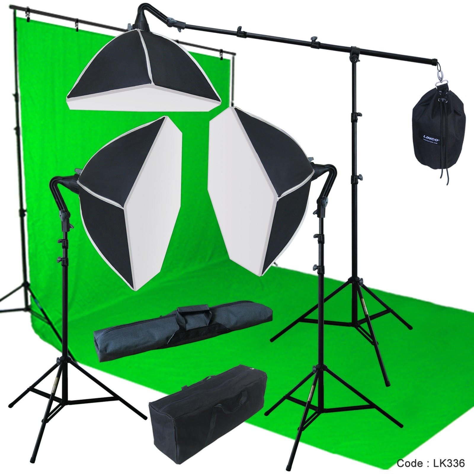 Chromakey Green Screen Lighting Kit 10 X 20 Backdrop Muslin 9 X10