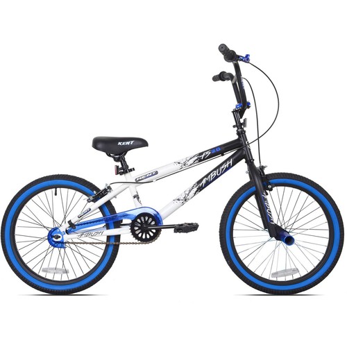 20" Kent Ambush Boys BMX Bike Blue Bicycle Single 1 Speed Steel Frame Handlebar
