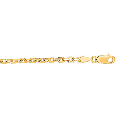 Pre-owned Teachers Jewelry 14k Yellow Gold 3.1mm Diamond Cut Cable Link 18" Chain Necklace