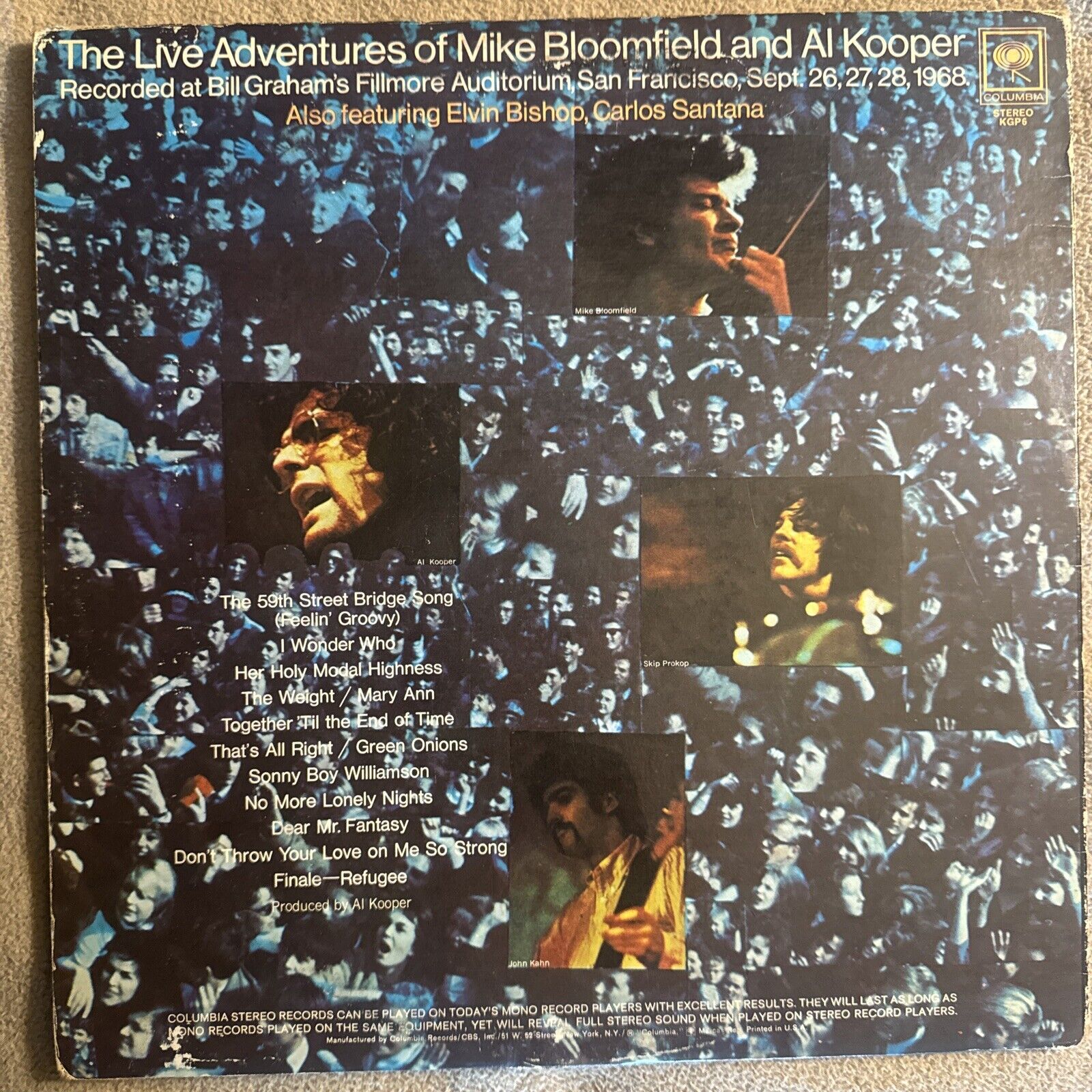 The Live Adventures Of Mike Bloomfield And Al Kooper 1969 US 1st Press
