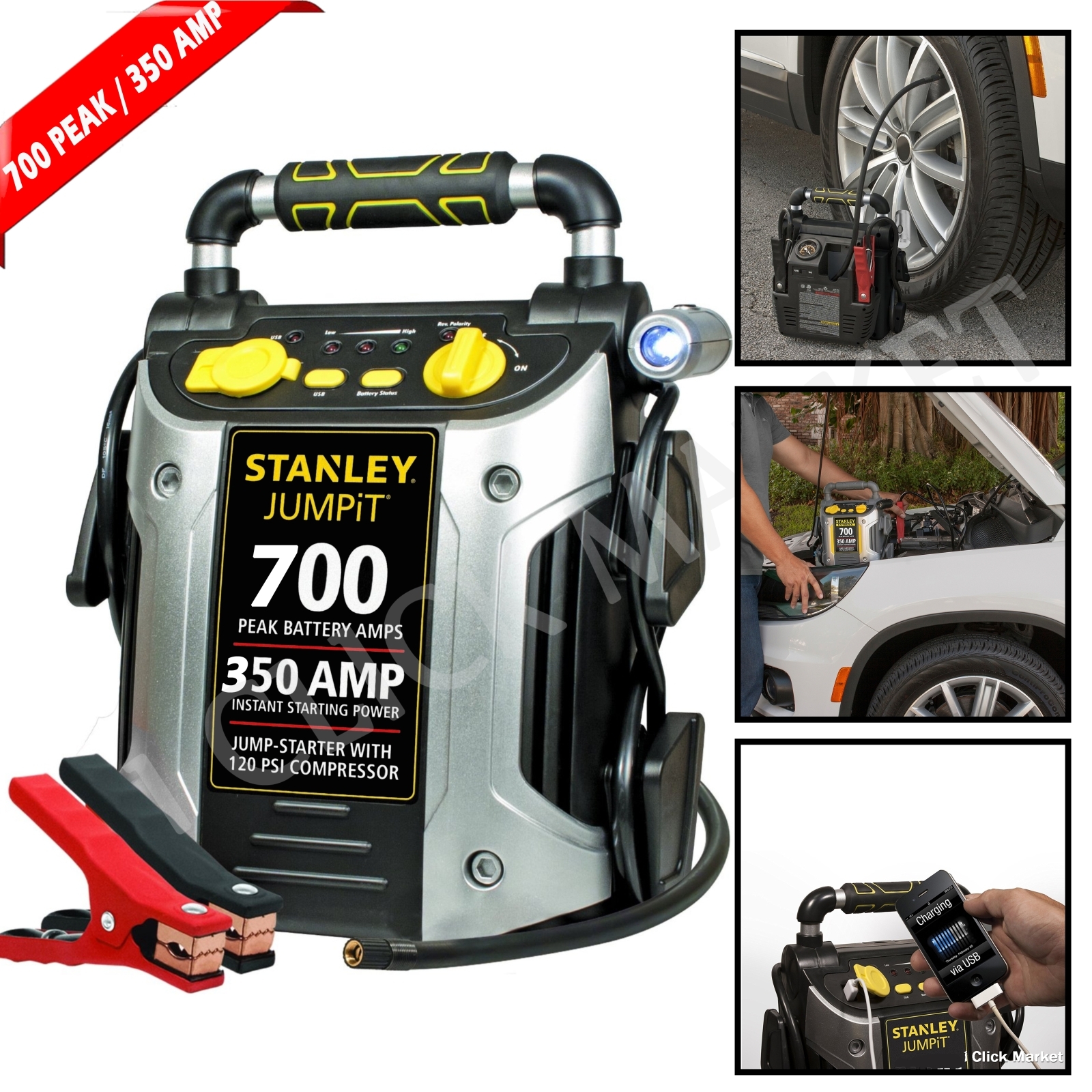 Battery Jump Starter Portable Air Compressor Peak Power