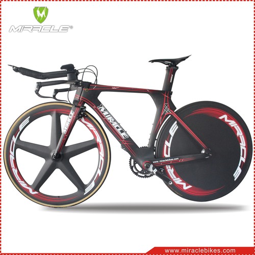 2016 Time Trial Bicycle Miracle Carbon Fiber Triathlon Bike 54cm Red Line Design