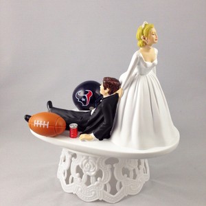 Funny-Wedding-Cake-Topper-Football-Themed-Houston-Texans-Humrous-And ...