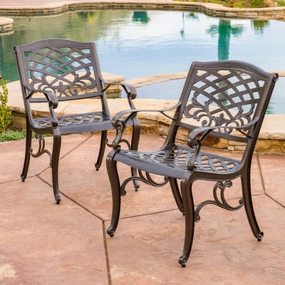 Set of 2 Outdoor Patio Furniture Bronze ...