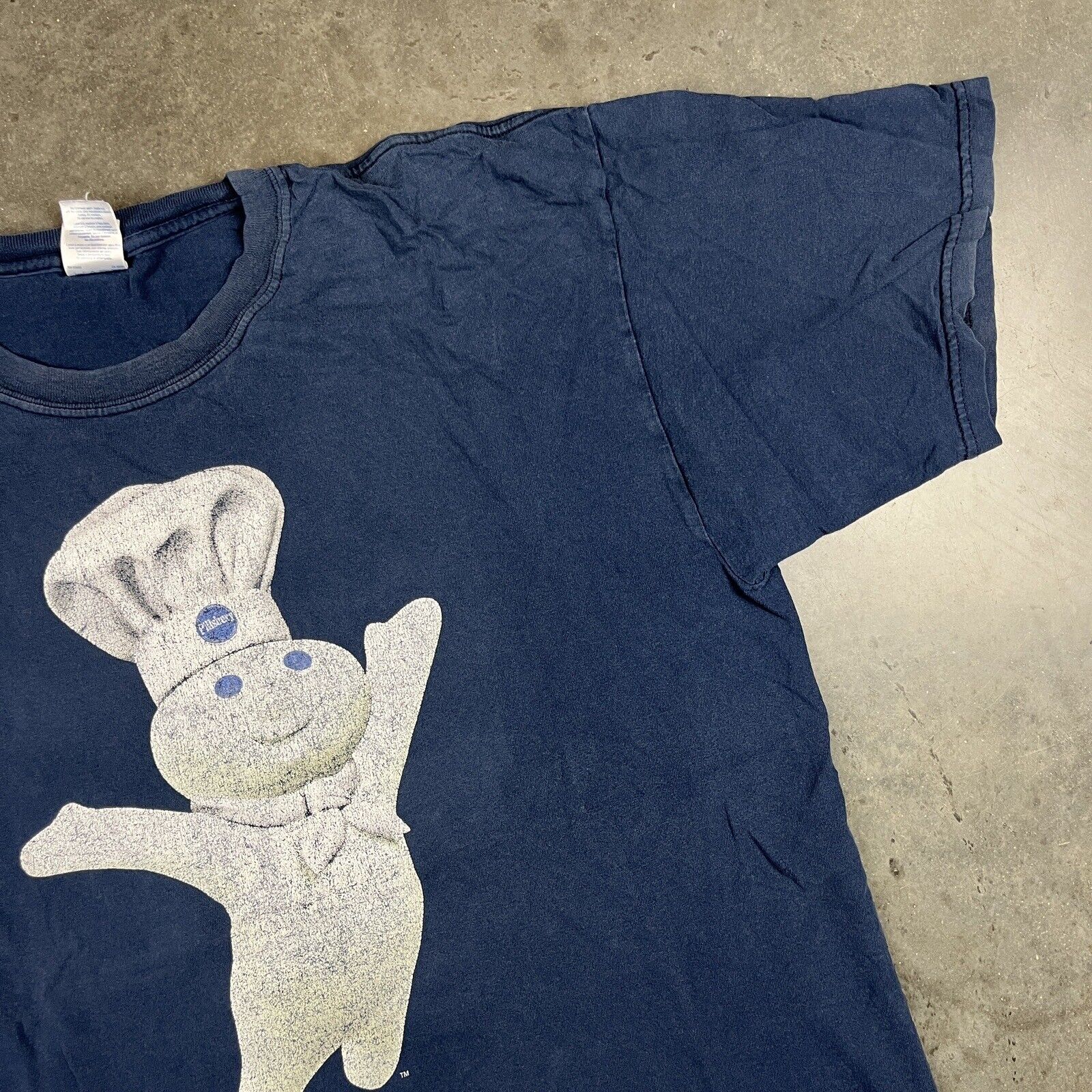 Pillsbury Doughboy T Shirt Mens XL Blue Short Sleeve Crewneck Vintage Preowned