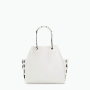 ... sur ZARA CRÃˆME ECRU SAC Ã€ MAIN EN FAUX CUIR SAC FOURRE-TOUT TAILLE M
