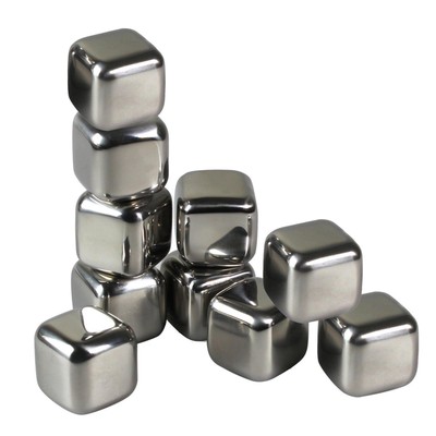 10 Pieces Stainless Steel Reusable Ice Cubes ...