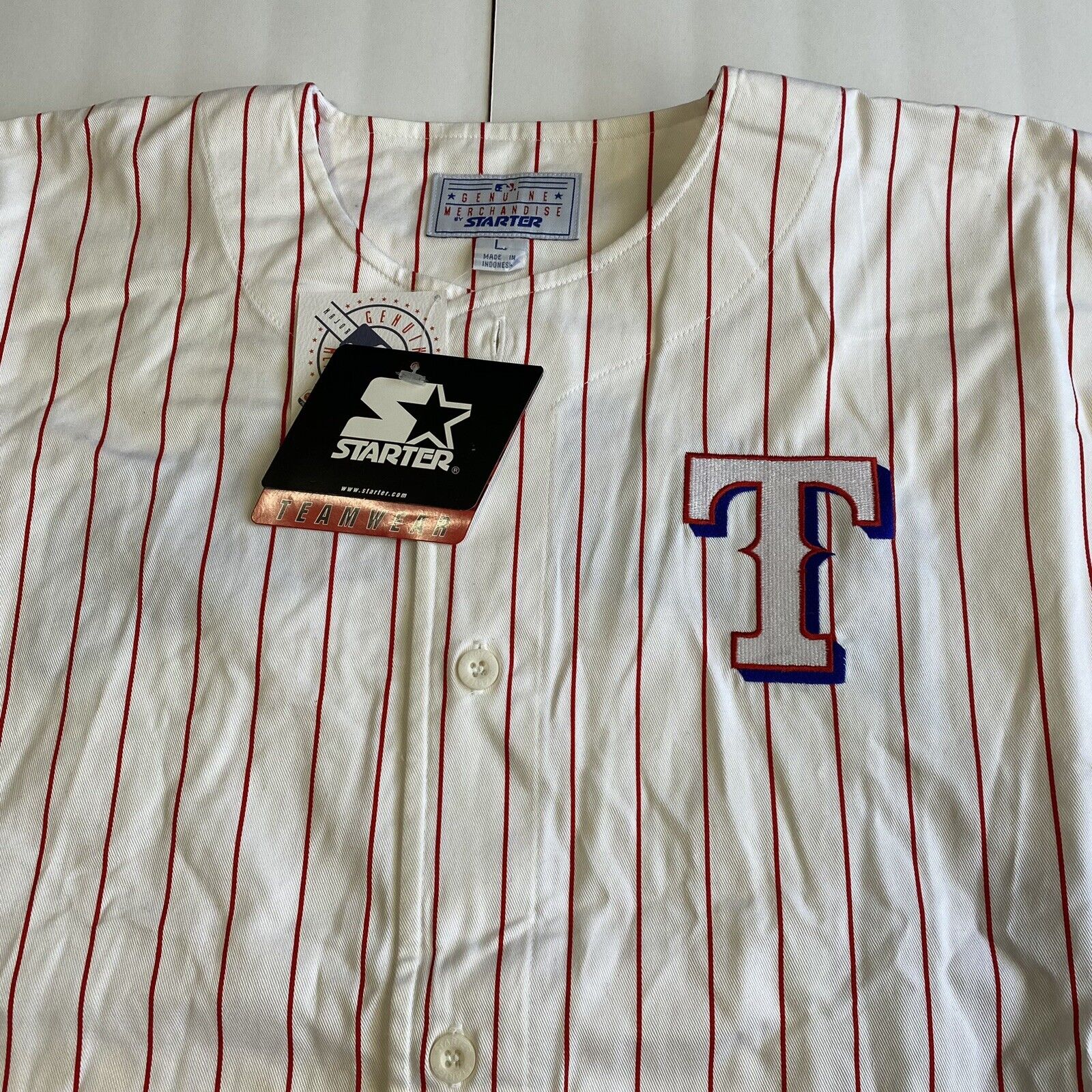 Vintage Starter Genuine Merchandise Texas Rangers Jersey Size L Still Tagged