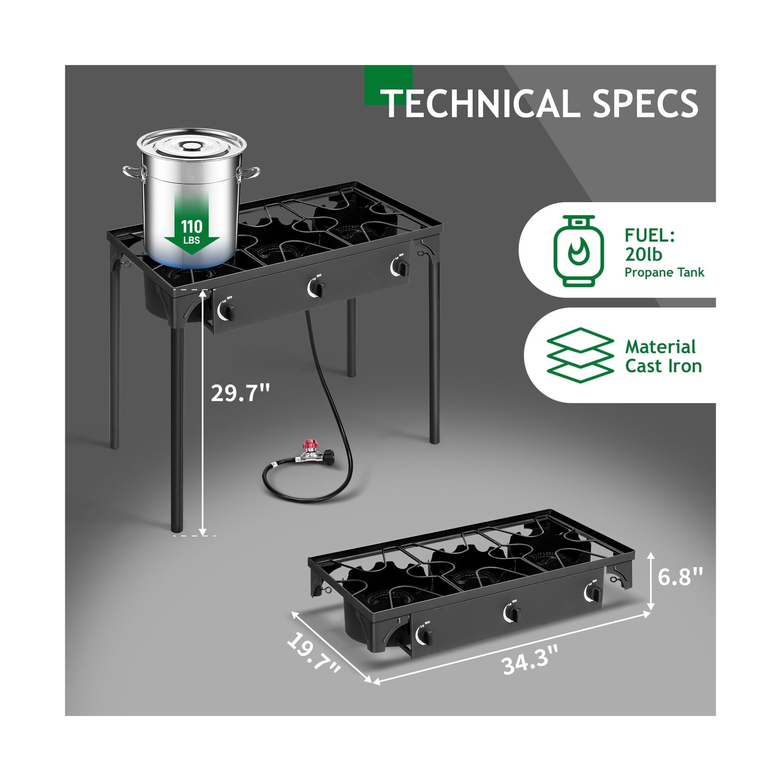 Yahoo!オークション Outvita 3 Burner Propane Gas Stove for Outdoo...