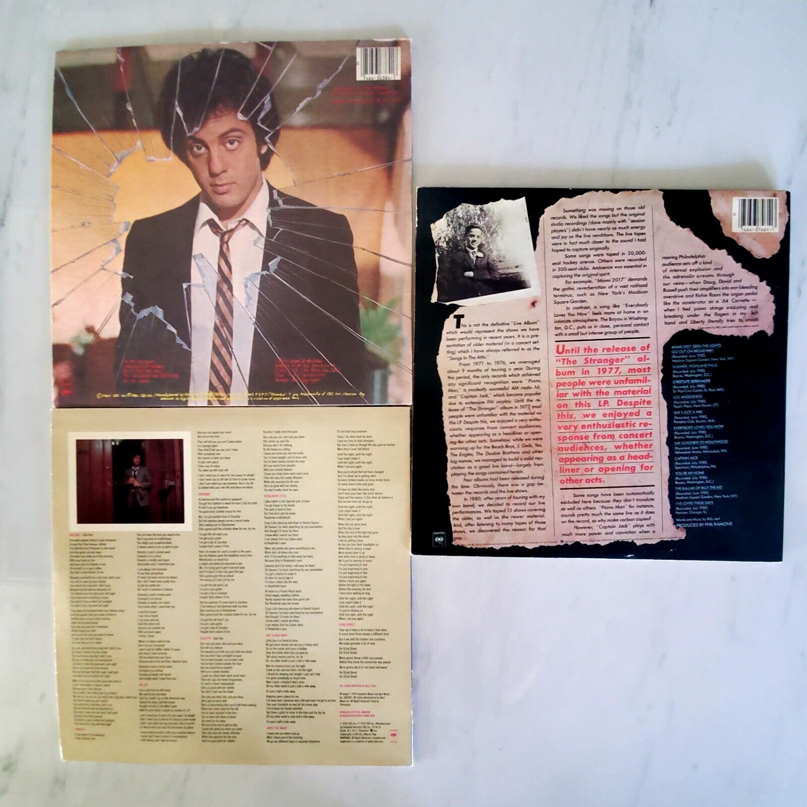 Billy Joel - Lot of 3 LP Record Albums - Glass - 52nd Street- Songs In The Attic